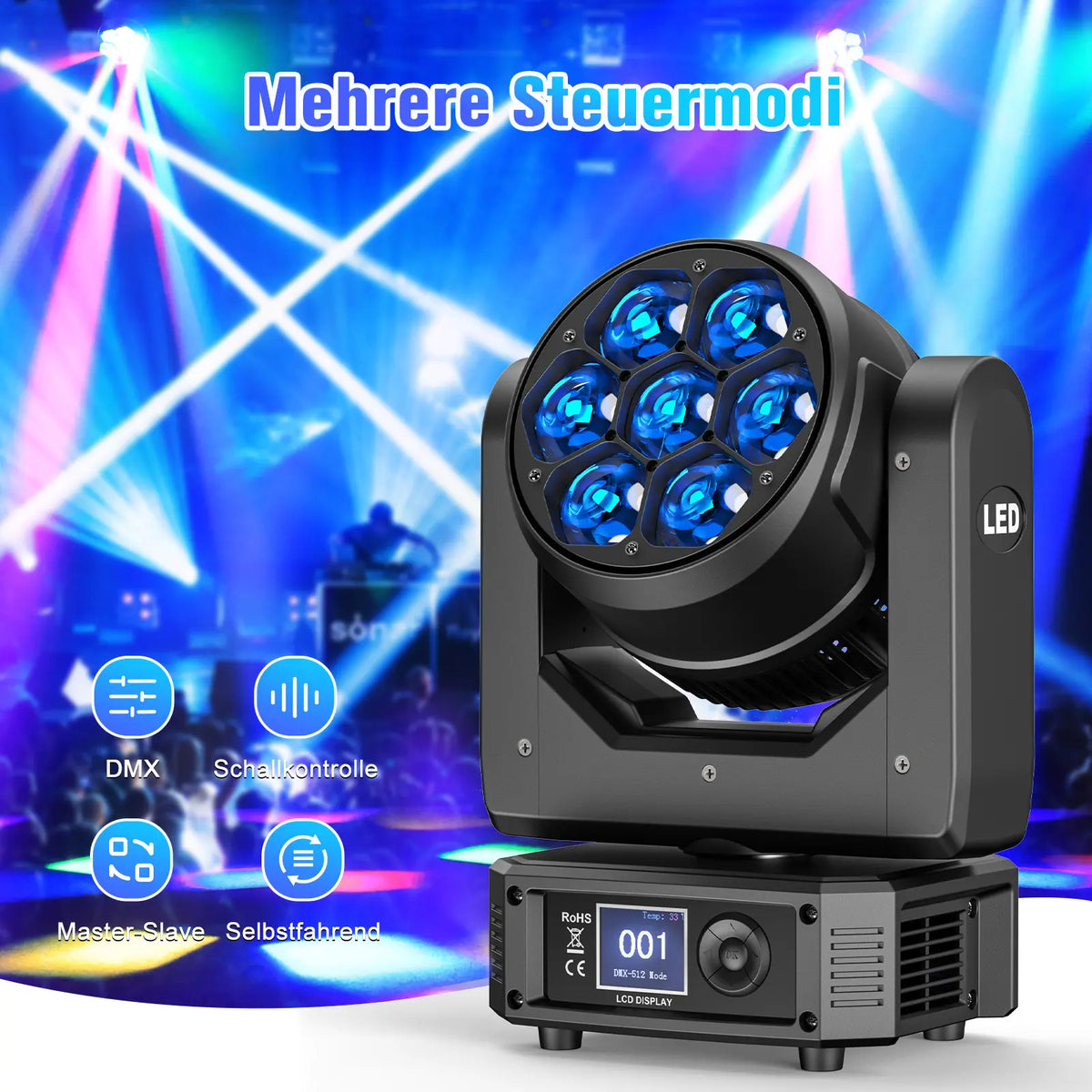 UKING Beam Stage Light 350W Head Light for DJ Disco Christmas Wedding Party